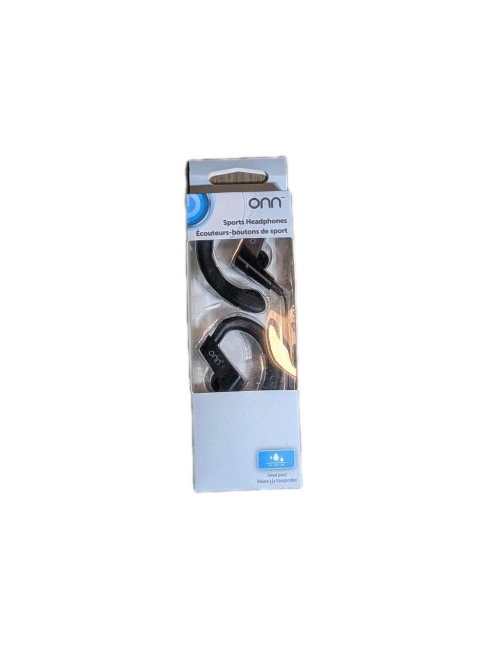 ONN Wireless Sports In-Ear Hook IPX5 Water-Resistant Headphones (Black / Lilac)